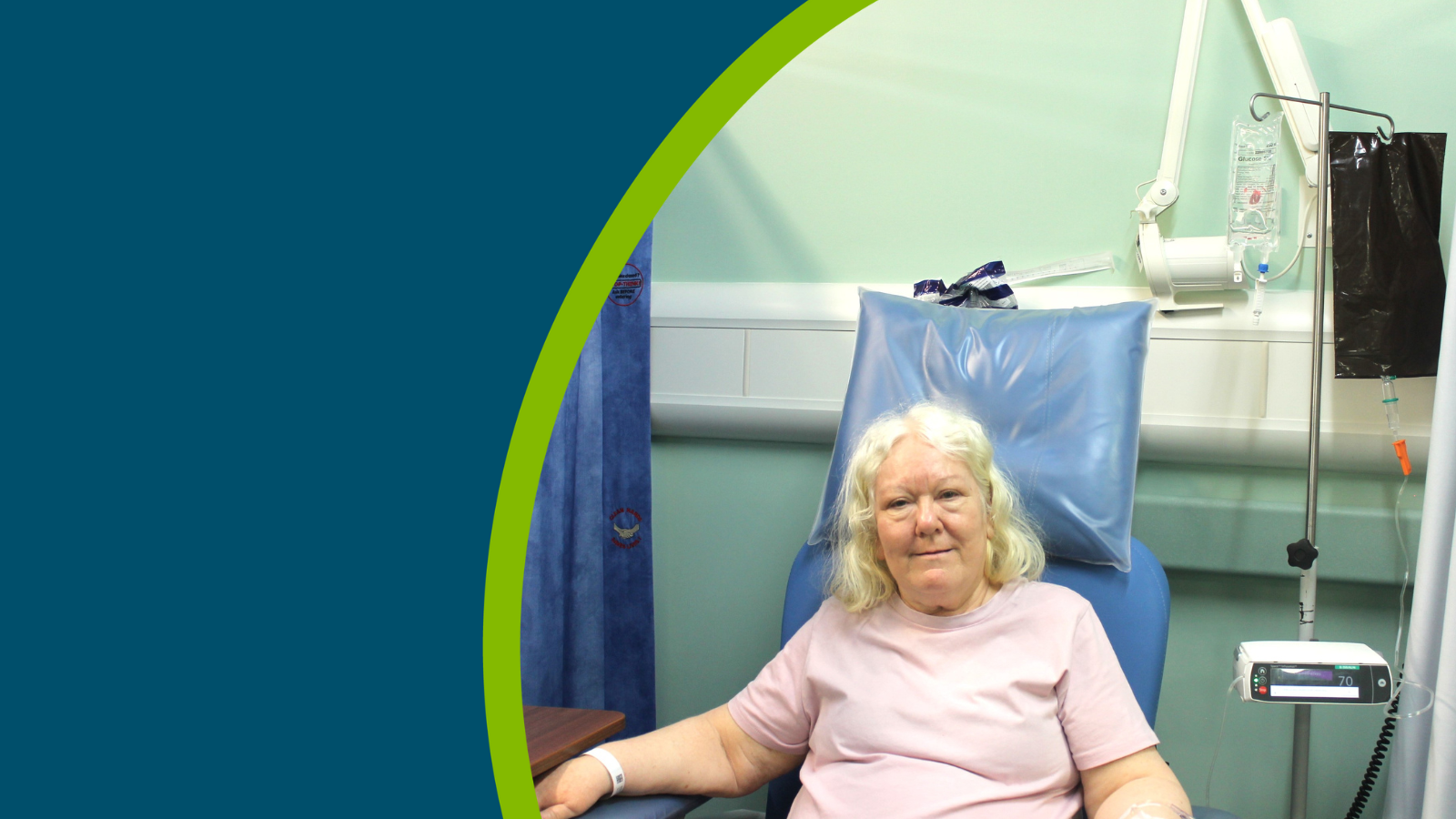 Pamela Mawson using the new treatment chair