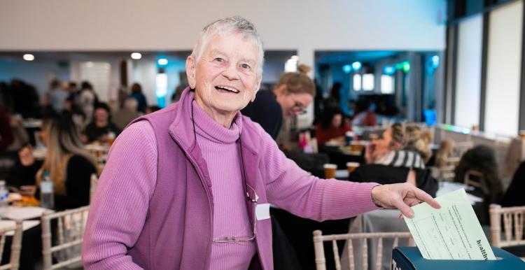 Woman sharing her opinion at an event