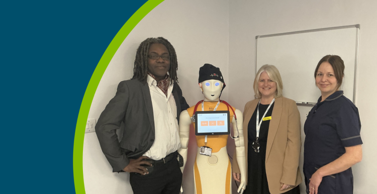 Consultant Dr Ol’Tunde Ashaolu, DAISY, Research Practitioner Anna Waine, and Research Nurse Laura Barman
