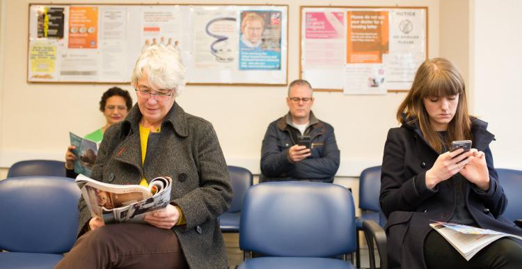 four patients sat in waiting room