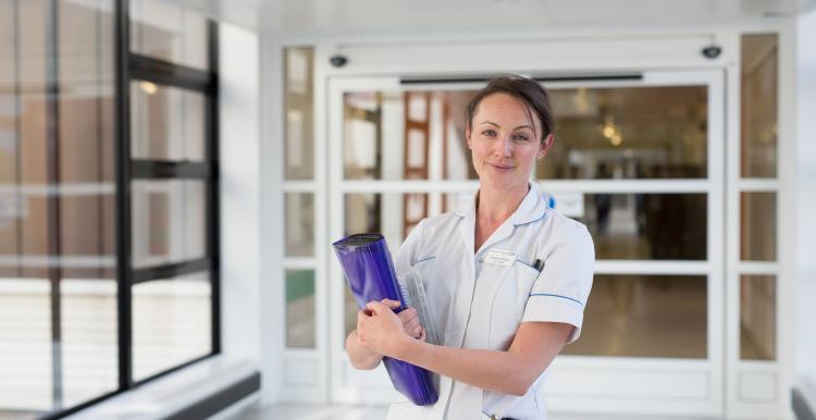 nurse stood in hospital