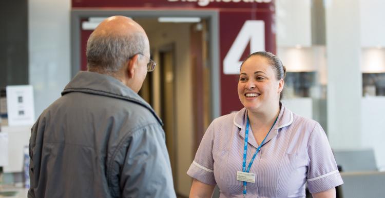 patient speaking to healthcare provider