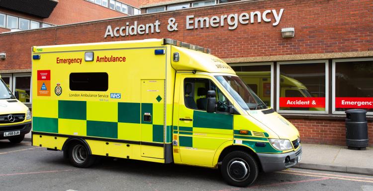 Ambulance parked outside A&E