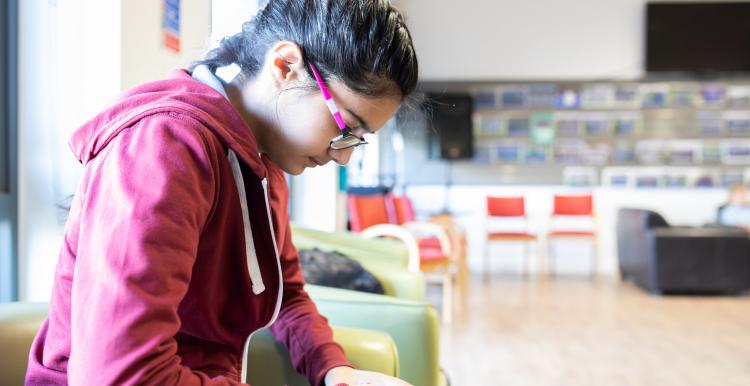 Young person on a phone