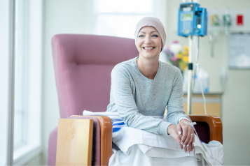 A cancer patient in a hospital.