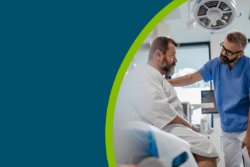 Supportive doctor soothing a worried overweight patient, discussing test result in emergency room