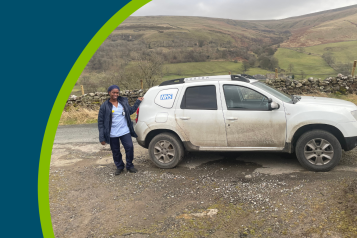Leyburn community nursing team member with the 4x4 vehicle to help patients in rural areas