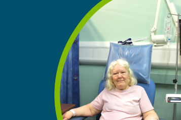 Pamela Mawson using the new treatment chair