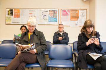 four patients sat in waiting room 