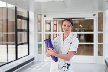 nurse stood in hospital