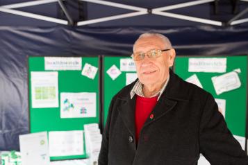 Elderly man at a Healthwatch event