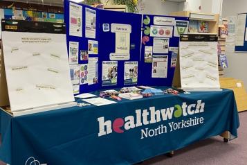 photo of our stall at event at Ripon library