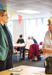 Two ladies having a conversation